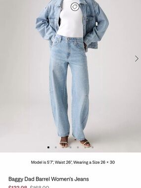 Levi's Light Blue Speckled Baggy Jeans